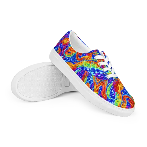 Molten Wave on a Men's Lace-Up Canvas Shoes