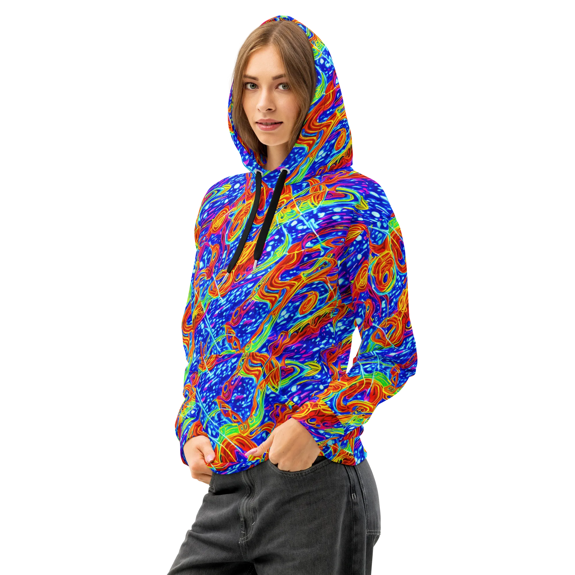 Molten Wave on Cotton Hoodie — Left Front