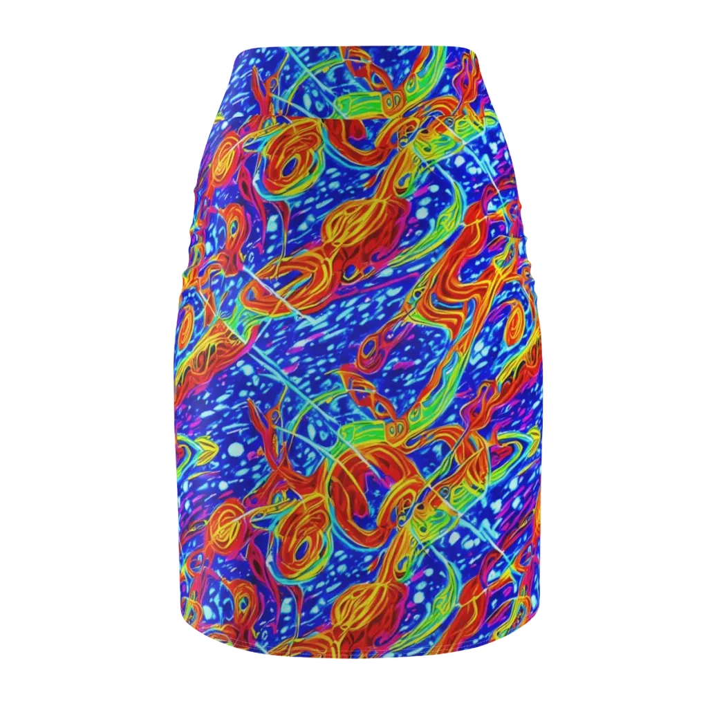 Molten Wave on Pencil Skirt — Back