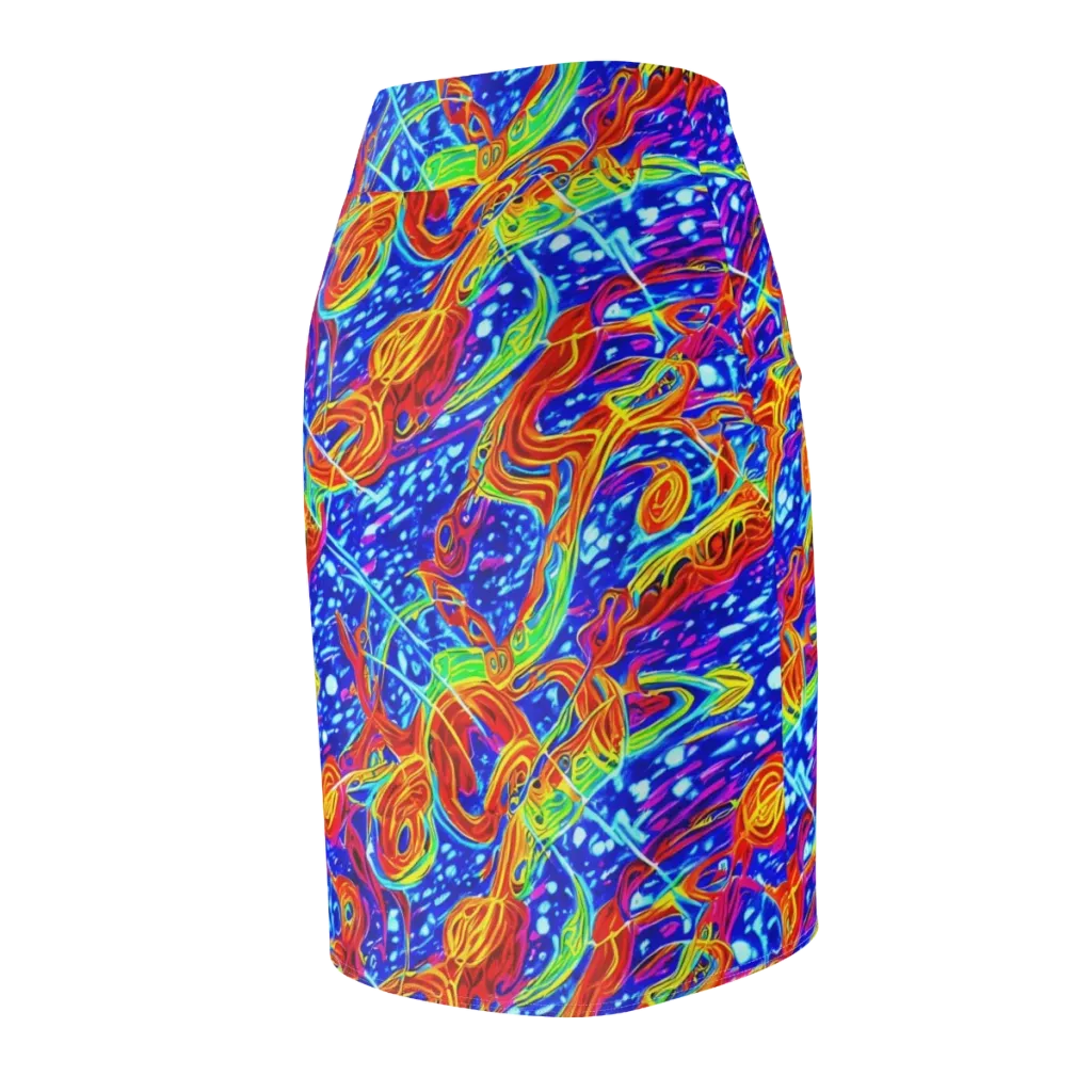 Molten Wave on Pencil Skirt — Back Side