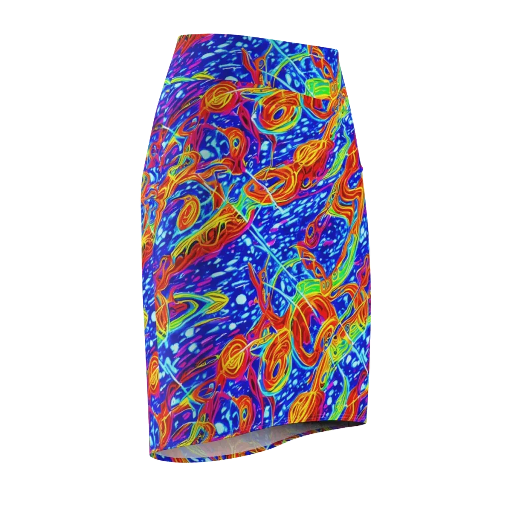 Molten Wave on Pencil Skirt — Front Side