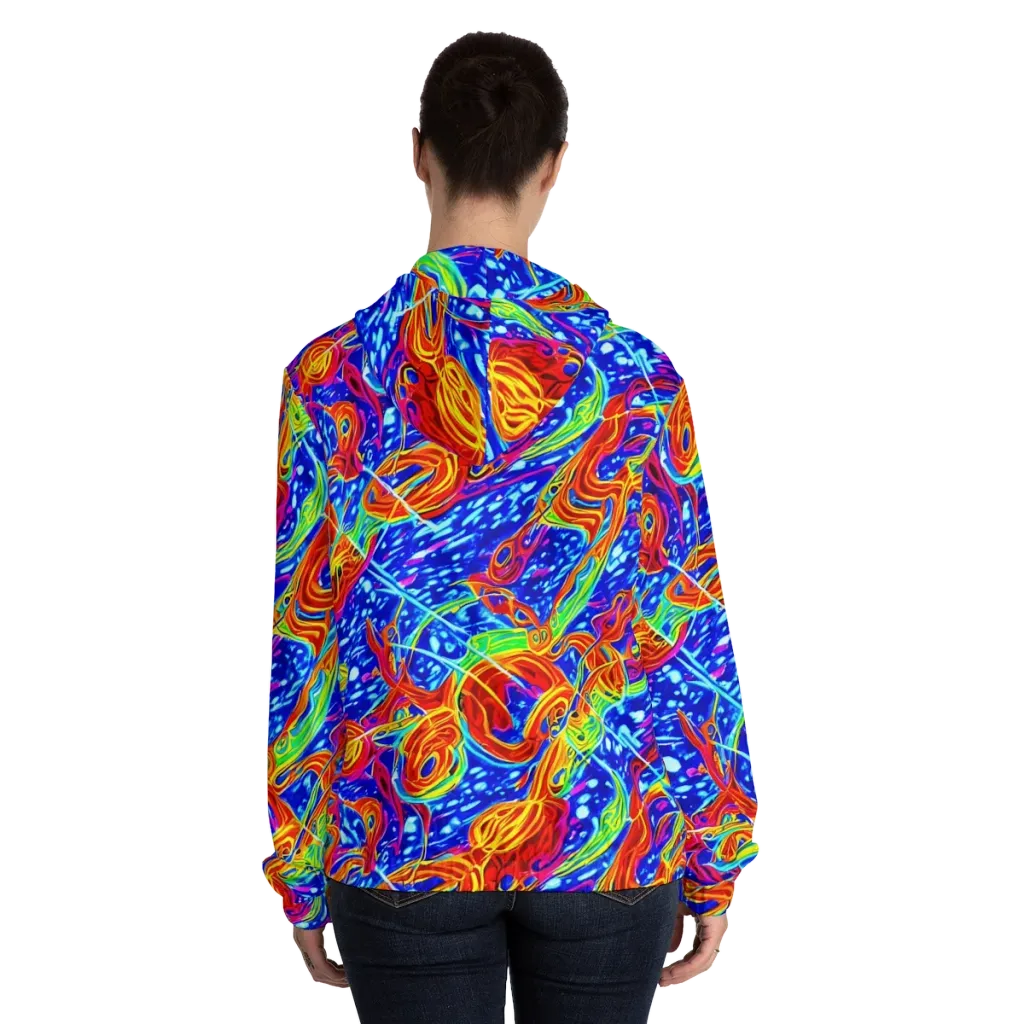 Molten Wave on Women's Full-Zip Hoodie — Back On Person