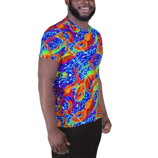 Molten Wave on a Men's Athletic T-Shirt