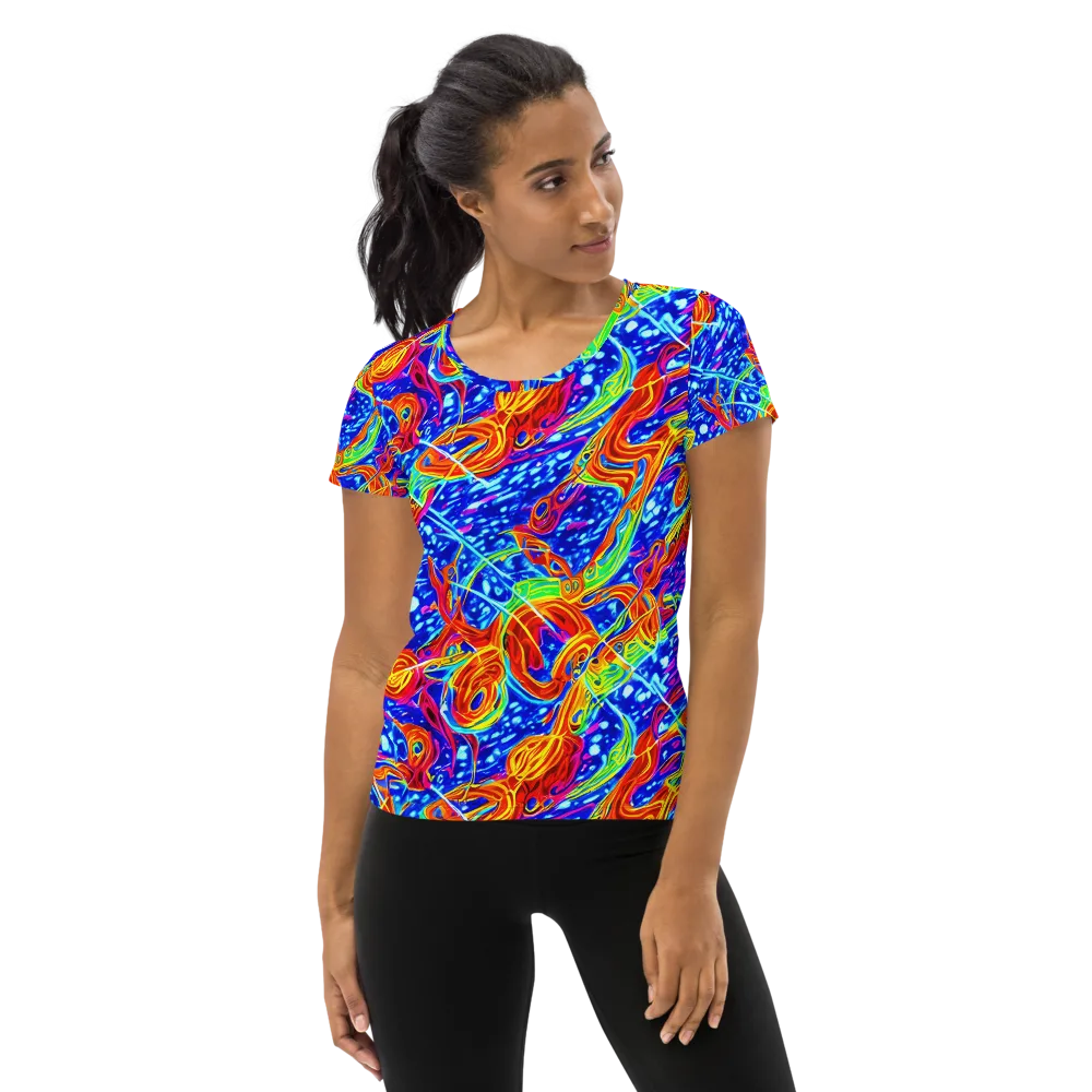 Molten Wave on Women's Athletic T-Shirt — Front