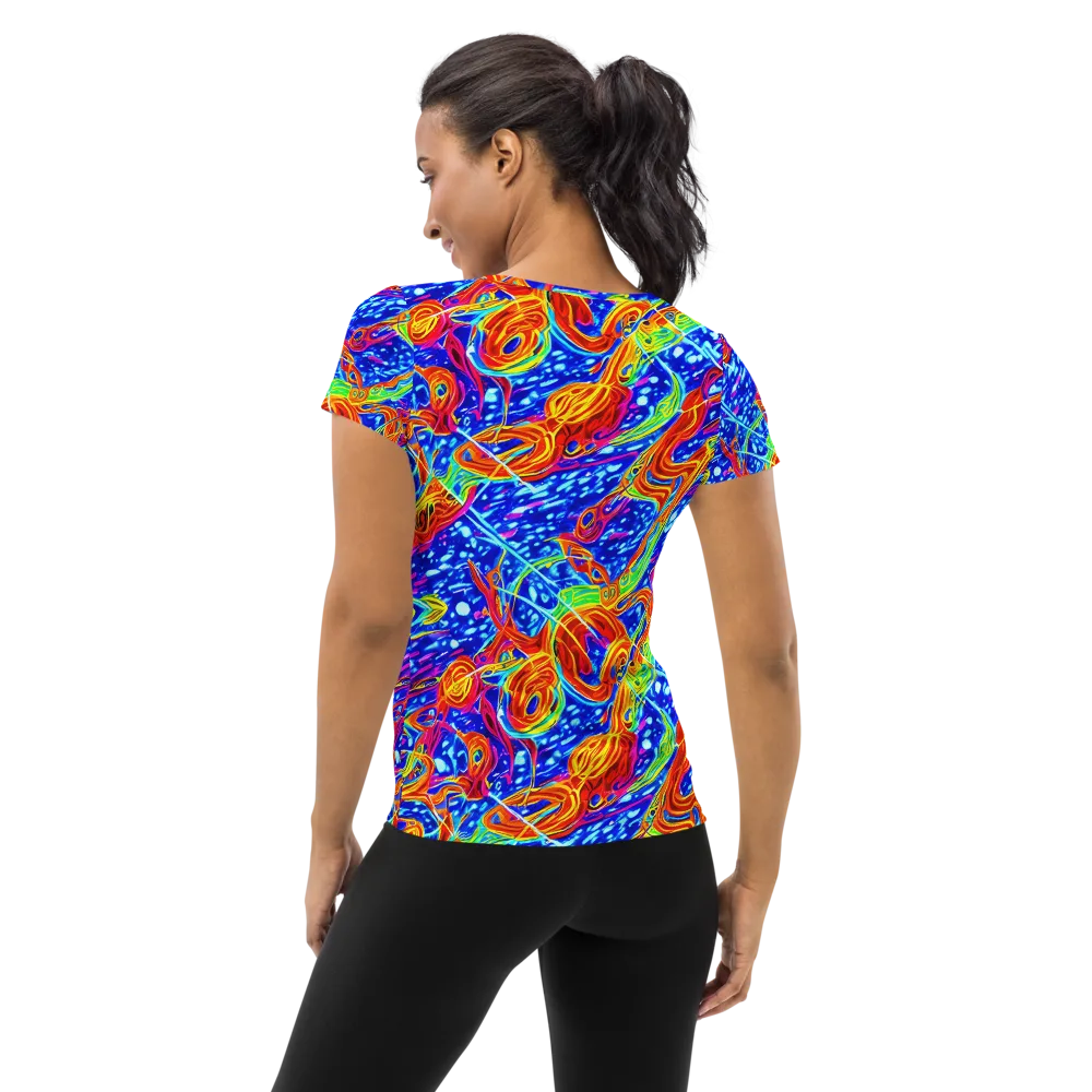 Molten Wave on Women's Athletic T-Shirt — Back