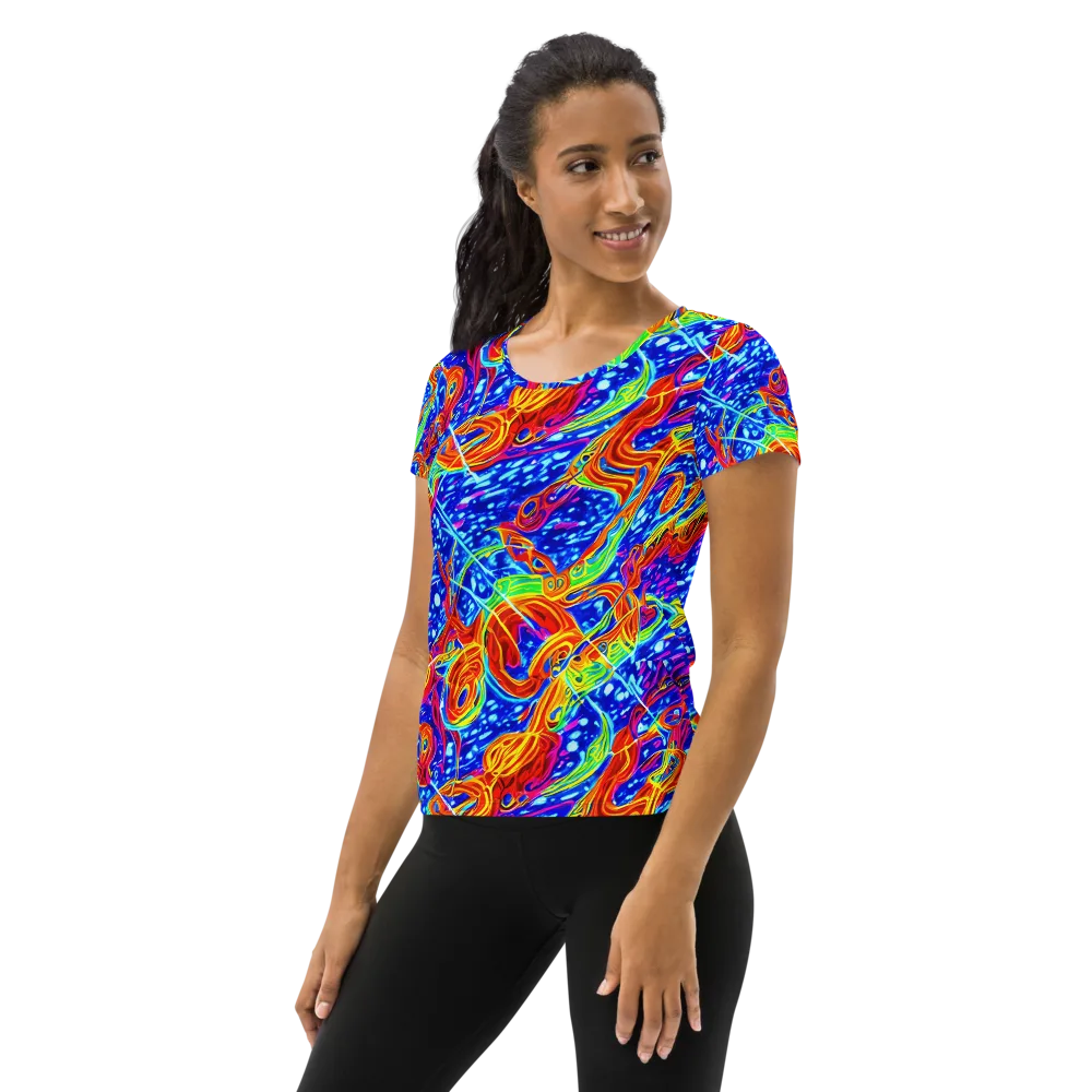 Molten Wave on Women's Athletic T-Shirt — Left