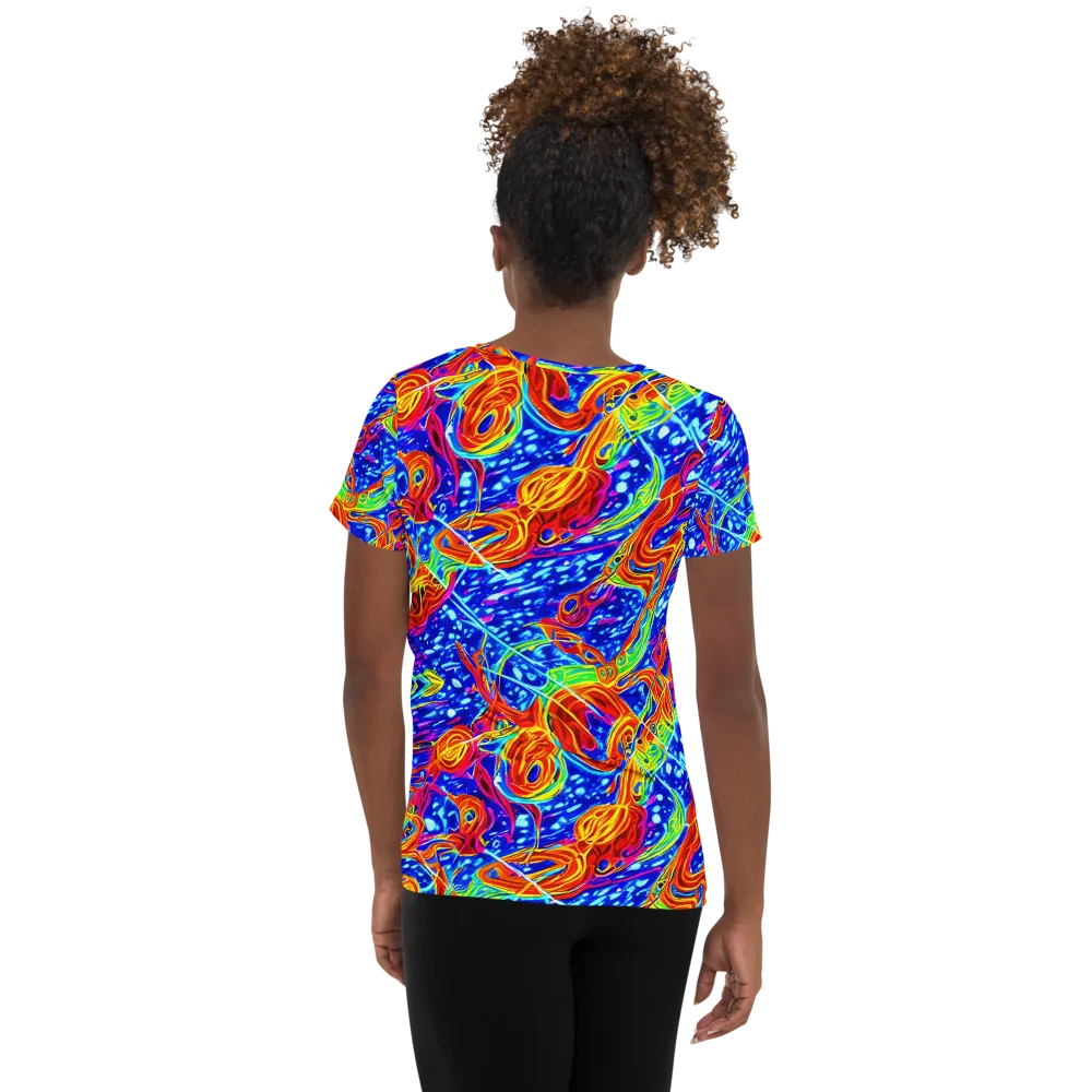 Molten Wave on Women's Athletic T-Shirt — Back