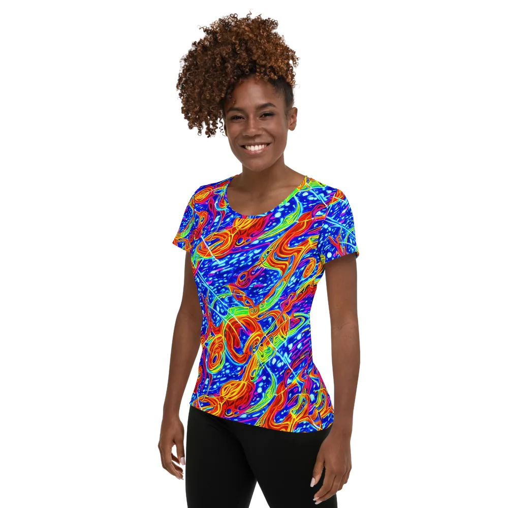 Molten Wave on Women's Athletic T-Shirt — Left