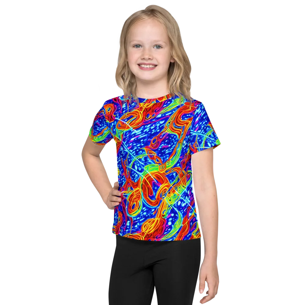 Molten Wave on Kids Crew Neck T-Shirt — Front
