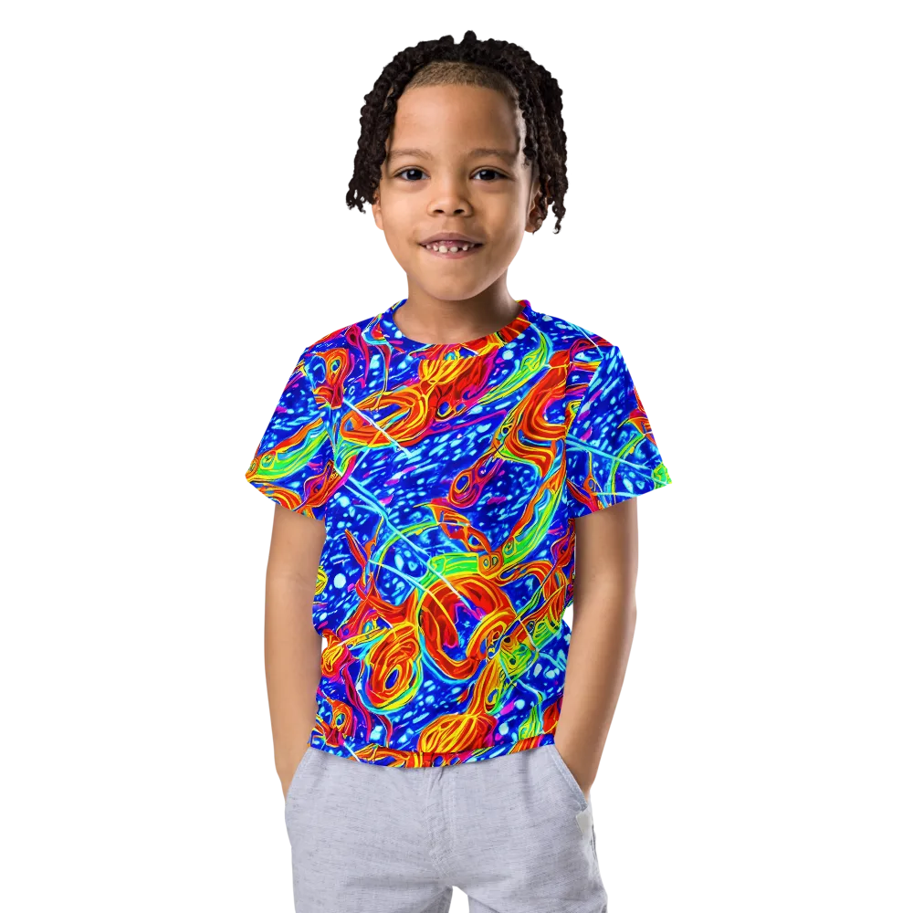 Molten Wave on Kids Crew Neck T-Shirt — Front