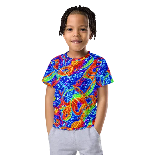 Molten Wave on a Kids Crew Neck T-Shirt
