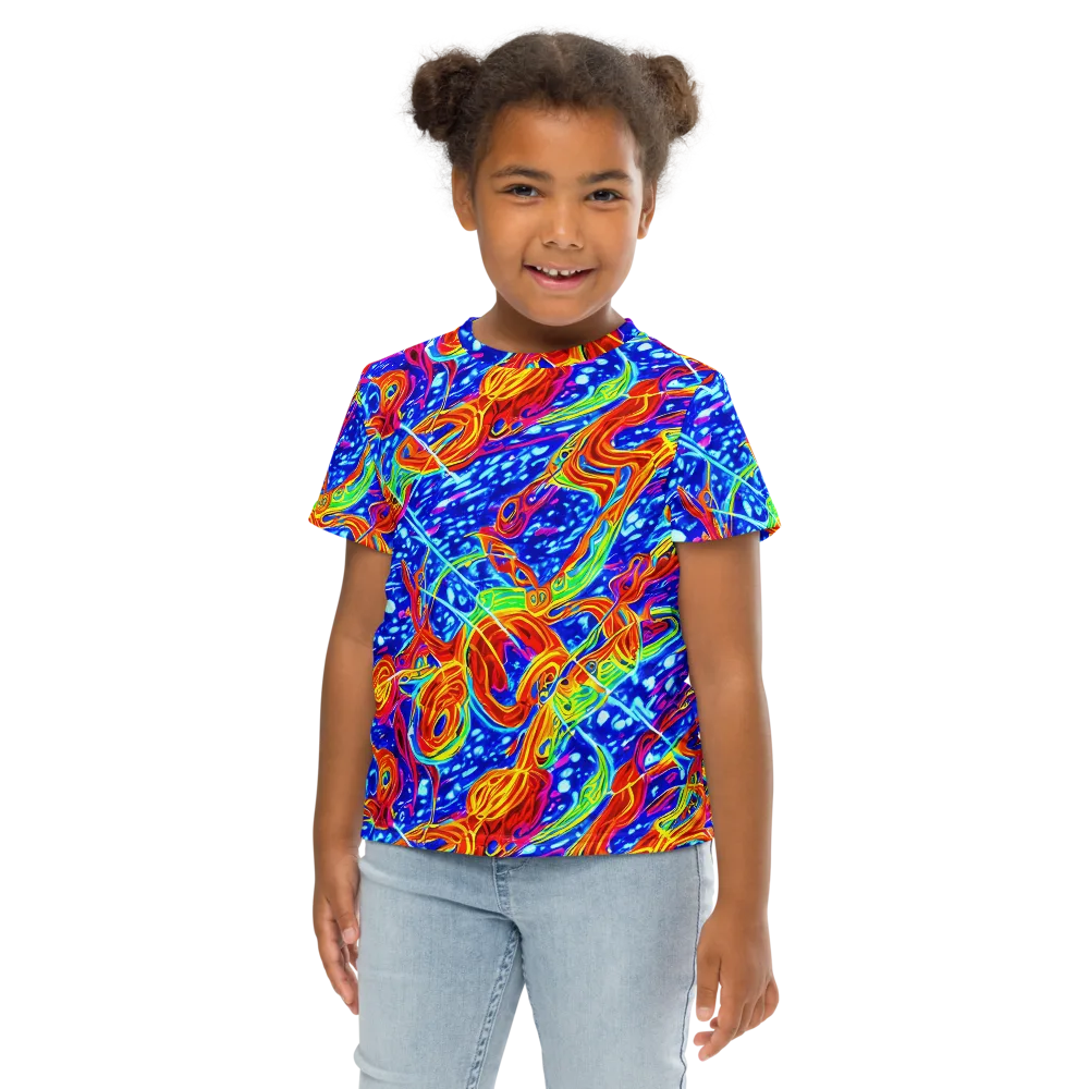 Molten Wave on Kids Crew Neck T-Shirt — Front