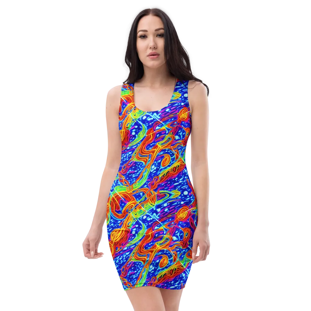 Molten Wave on Bodycon Dress — Front