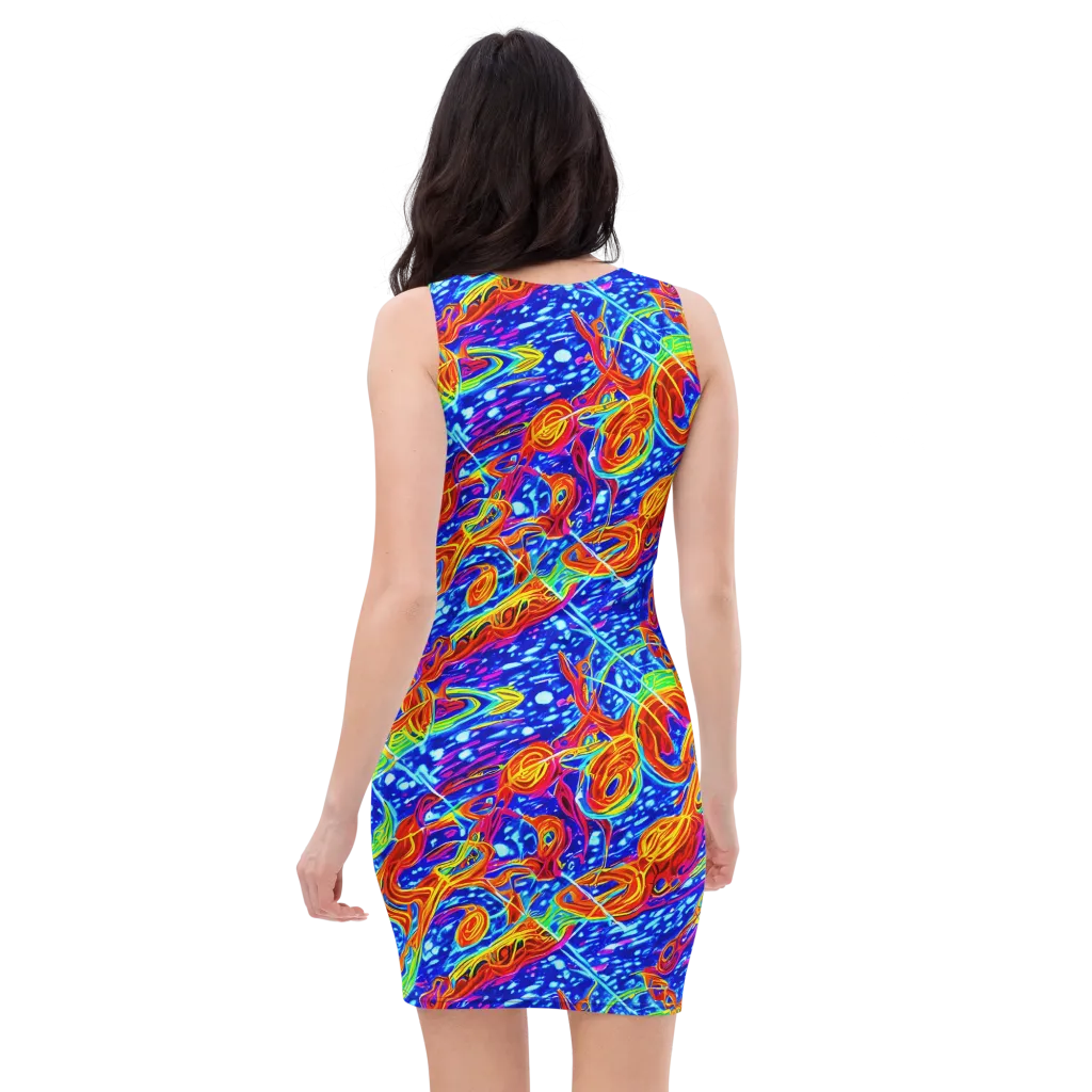 Molten Wave on Bodycon Dress — Back