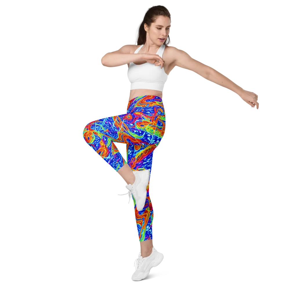 Molten Wave on Leggings with Pockets — Left Front