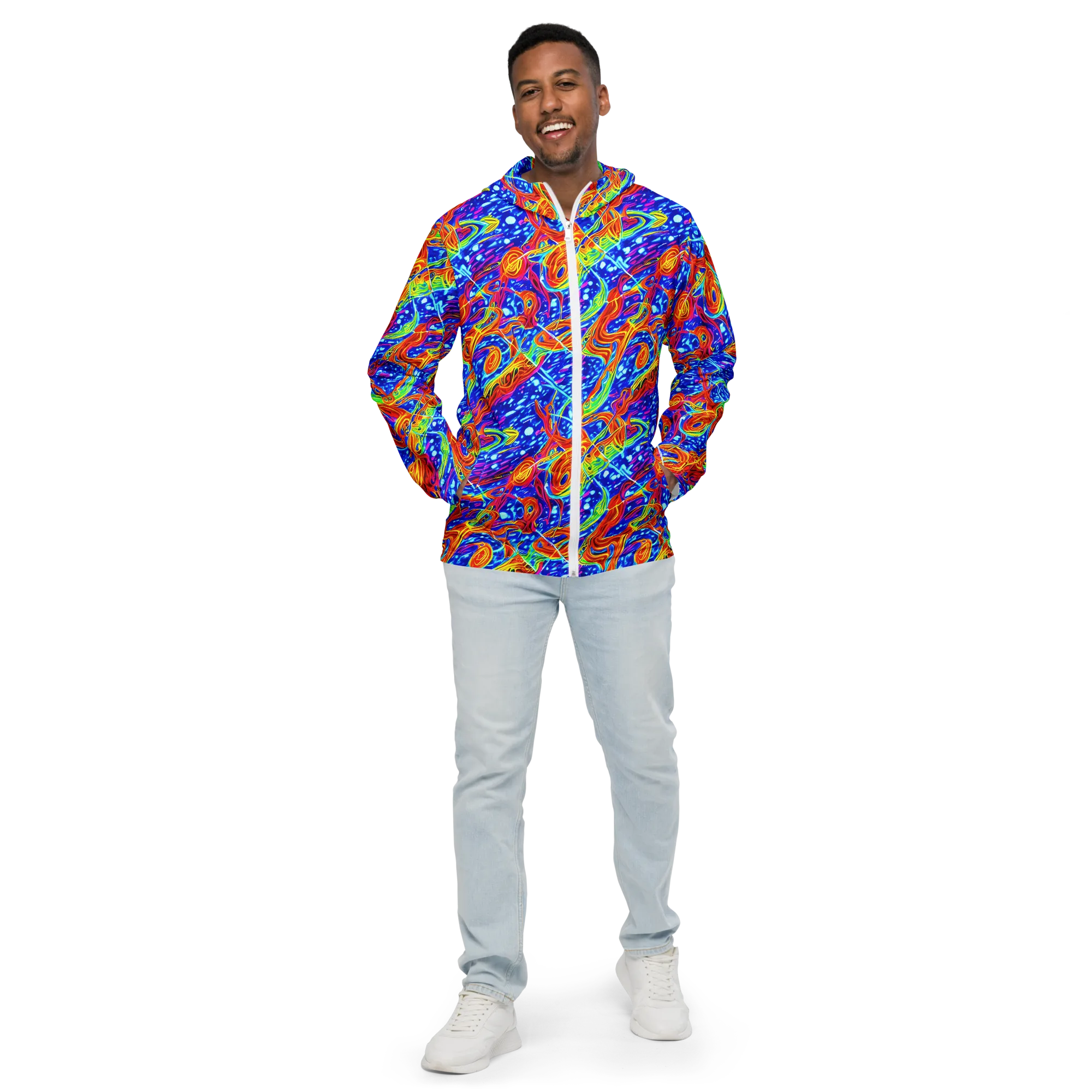 Molten Wave on Men's Windbreaker — Front