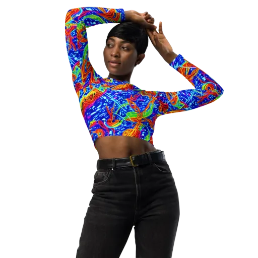 Molten Wave on a Long Sleeve Crop Top