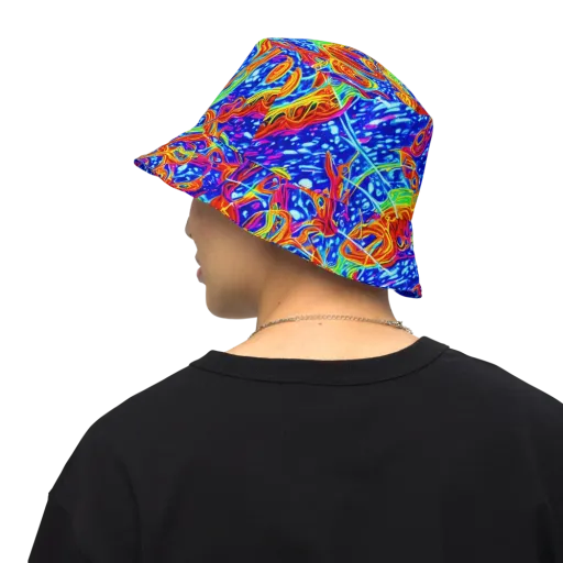 Molten Wave on a Reversible Bucket Hat