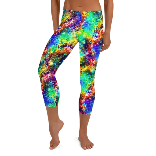 Rainbow Static on a Capri Leggings