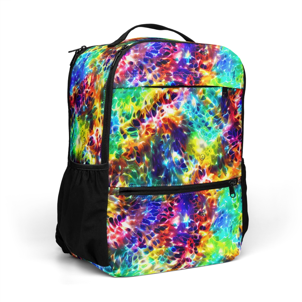 Rainbow Static on Utility Backpack — Right Front