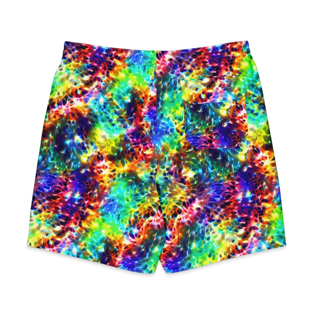 Rainbow Static on Men's Board Shorts — Back
