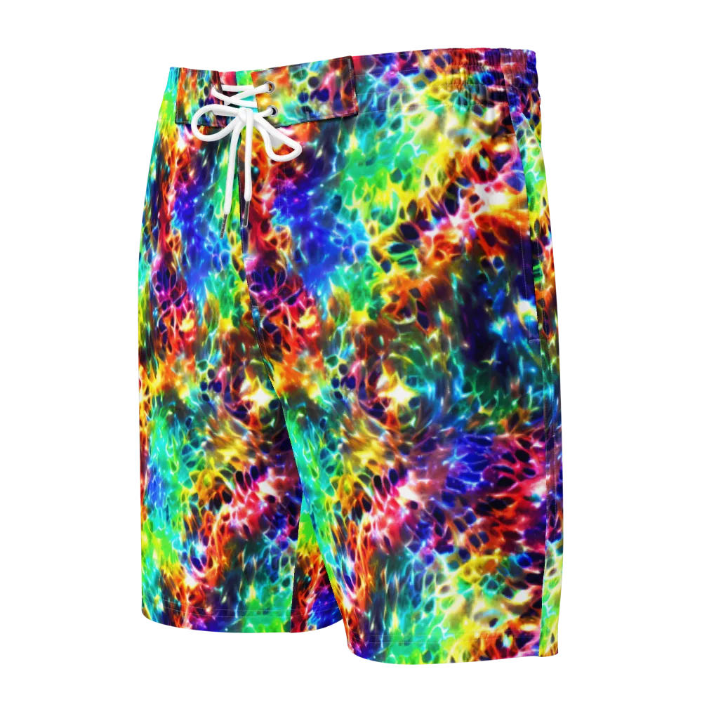 Rainbow Static on Men's Board Shorts — Front