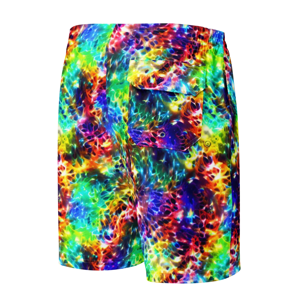 Rainbow Static on Men's Board Shorts — Back
