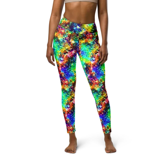 Rainbow Static on a Yoga Leggings