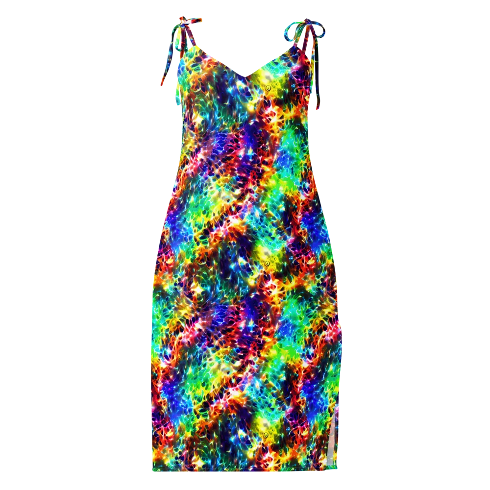 Rainbow Static on Slip Dress — Front