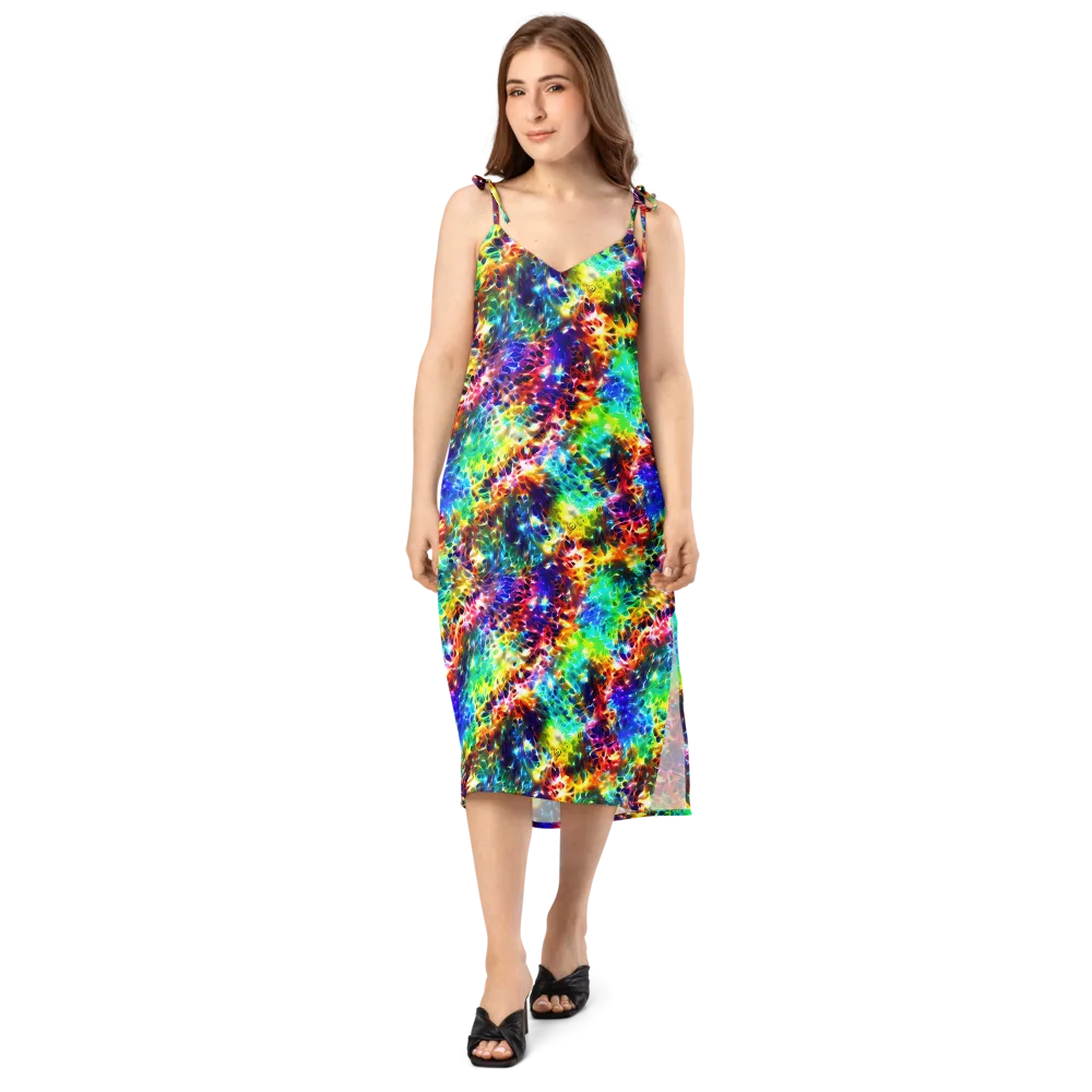 Rainbow Static on Slip Dress — Front