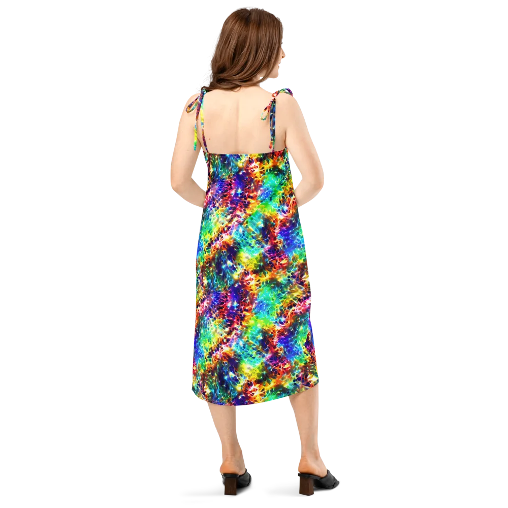 Rainbow Static on Slip Dress — Back