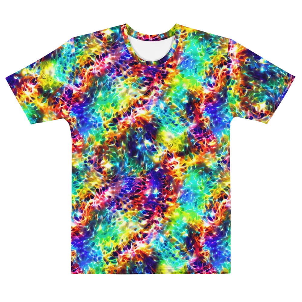 Rainbow Static on Men's Cotton Crew Neck T-Shirt — Front