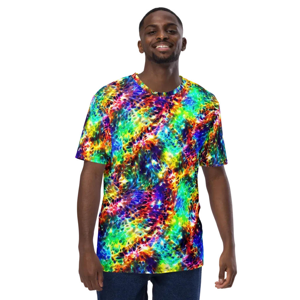 Rainbow Static on Men's Crew Neck T-Shirt — Front