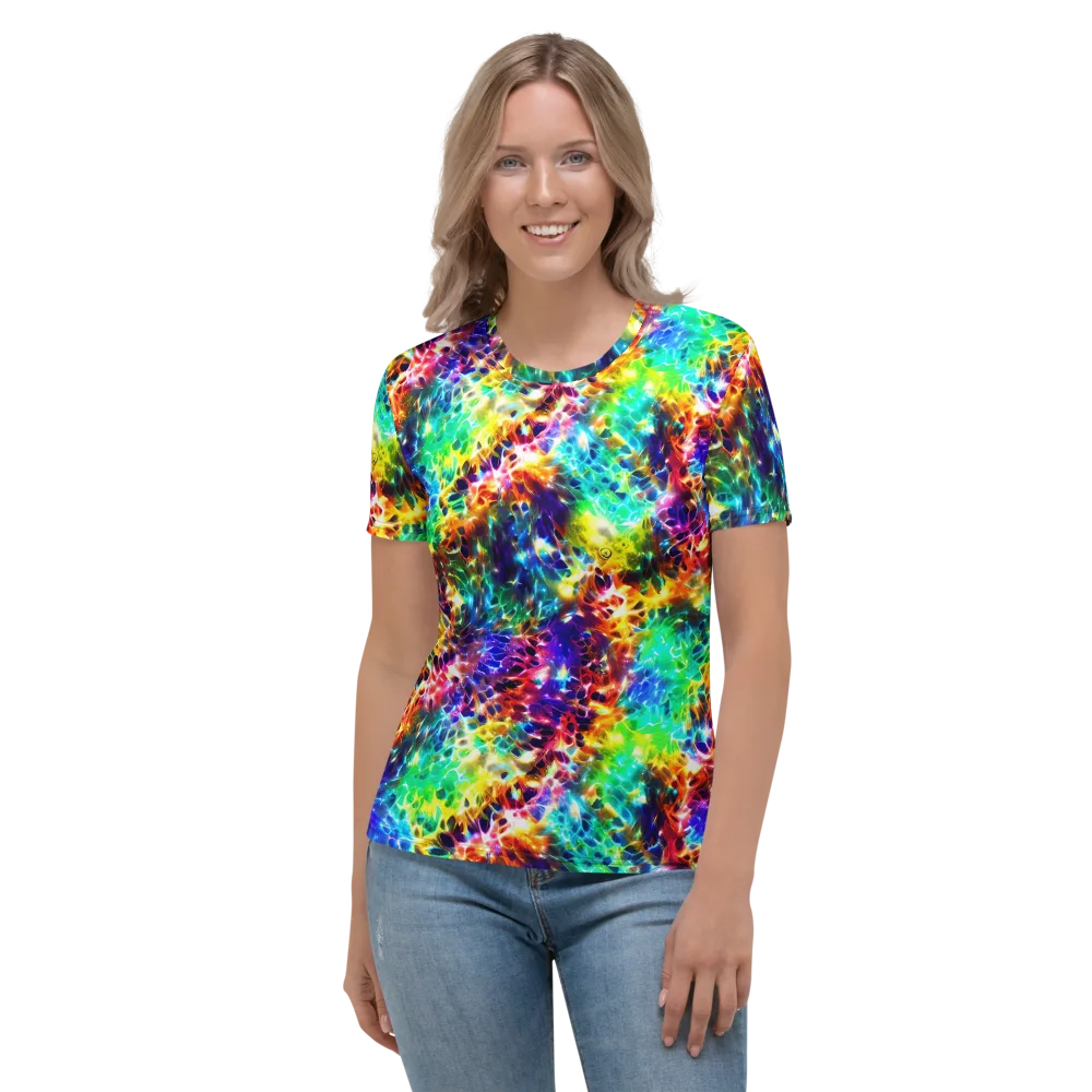 Rainbow Static on Women's Crew Neck T-Shirt — Front