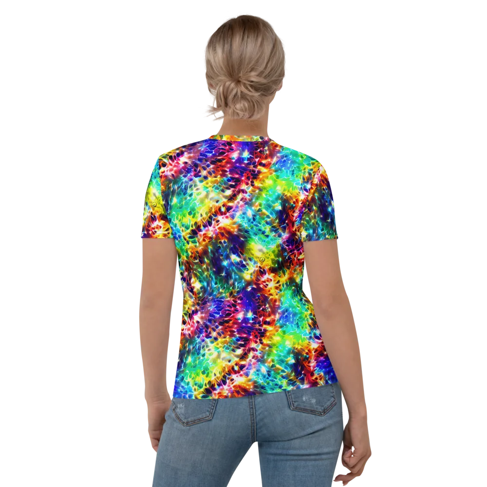 Rainbow Static on Women's Crew Neck T-Shirt — Back
