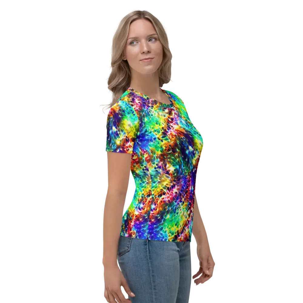 Rainbow Static on Women's Crew Neck T-Shirt — Right