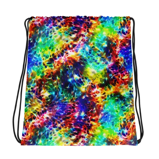 Rainbow Static on a Drawstring Bag