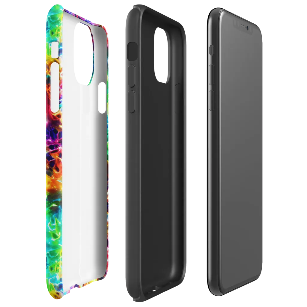 Rainbow Static on Tough Case for iPhone® — Right