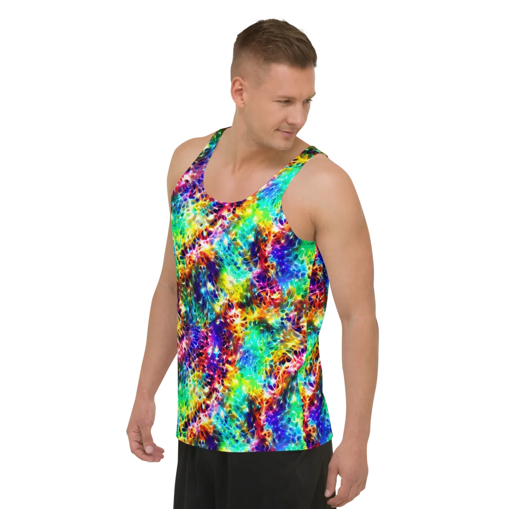 Rainbow Static on Men's Tank Top — Left Front