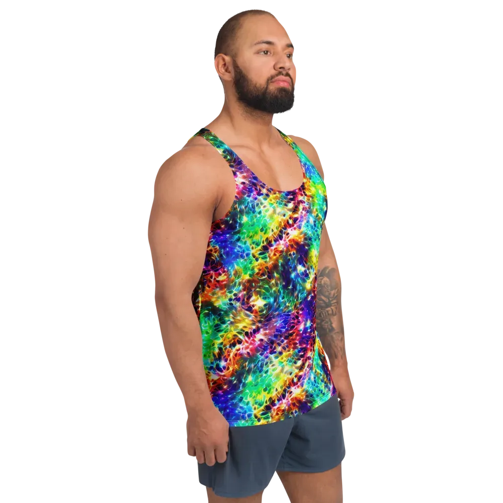 Rainbow Static on Men's Tank Top — Right Front