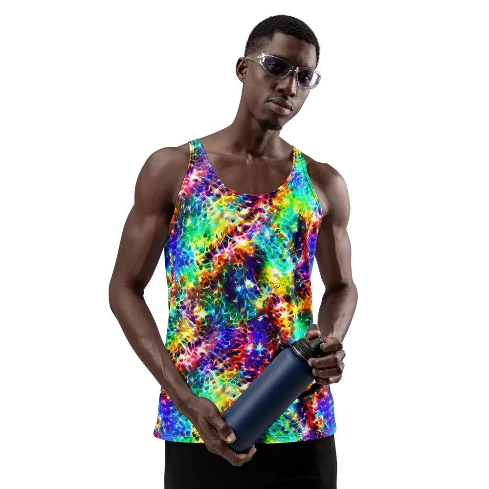 Rainbow Static on Men's Tank Top — Front