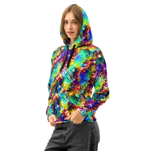 Rainbow Static on a Cotton Hoodie