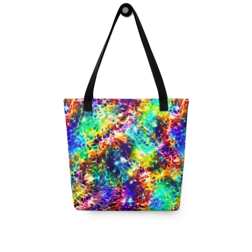 Rainbow Static on a Tote Bag