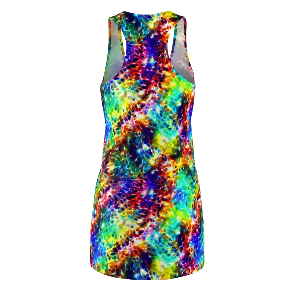 Rainbow Static on Racerback Dress — Back