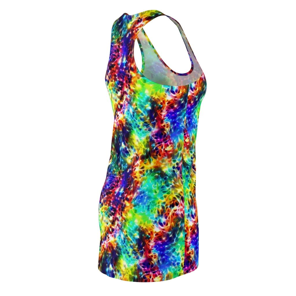 Rainbow Static on Racerback Dress — Back Side