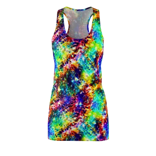 Rainbow Static on a Racerback Dress