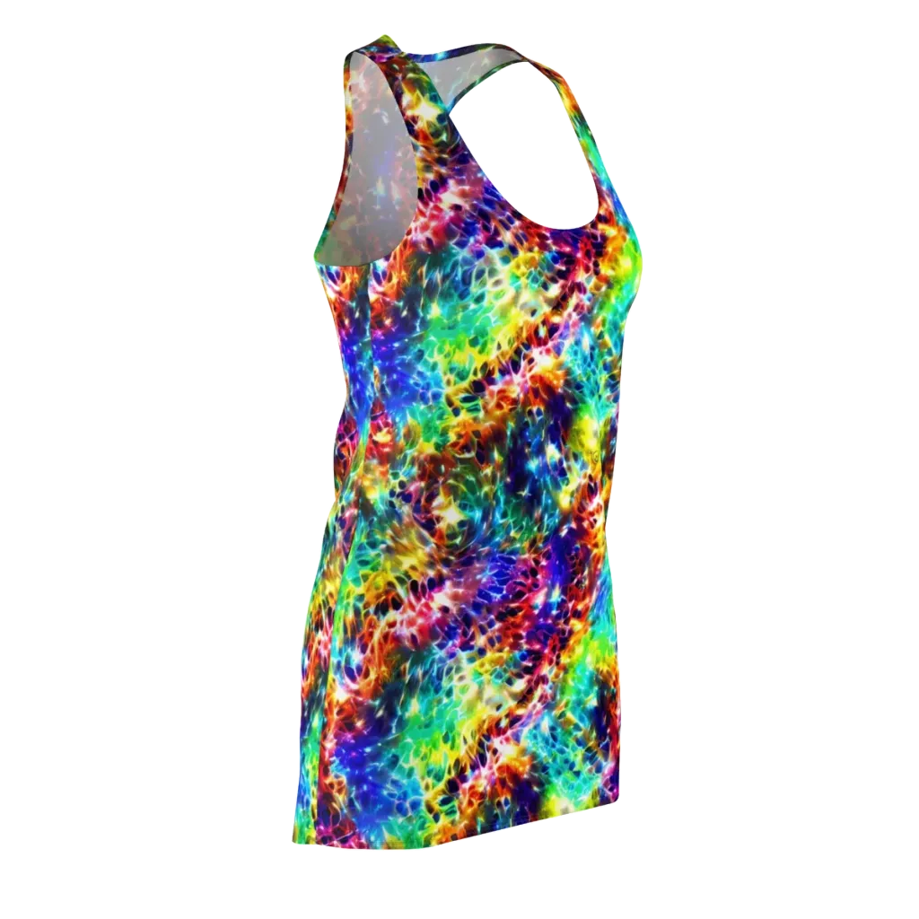 Rainbow Static on Racerback Dress — Front Side