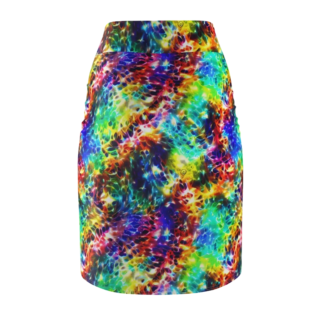 Rainbow Static on Pencil Skirt — Back