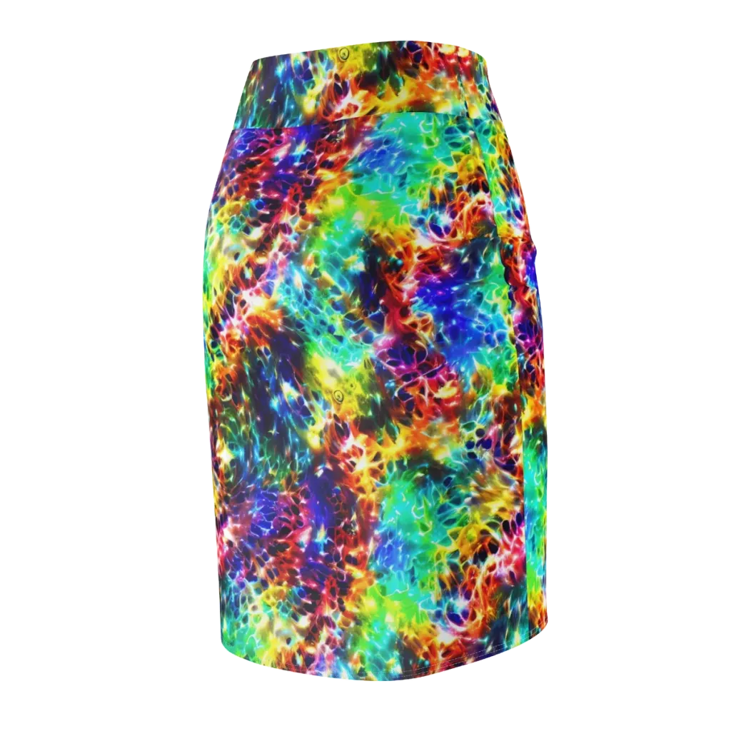 Rainbow Static on Pencil Skirt — Back Side