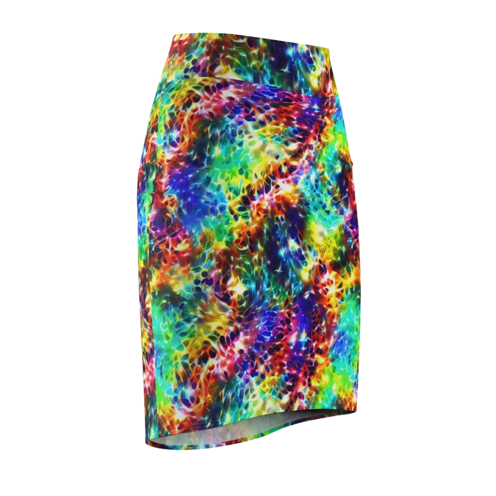 Rainbow Static on Pencil Skirt — Front Side